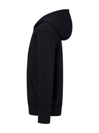 Schwarze Kinder Kapuzen-Sweatjacke aus Bio-Baumwolle mit Reißverschluss